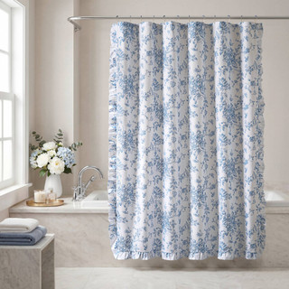 Thumbnail 10: MADISON PARK ESSENTIALS Madison Park Essentials Adele Floral Shower Curtain Set 