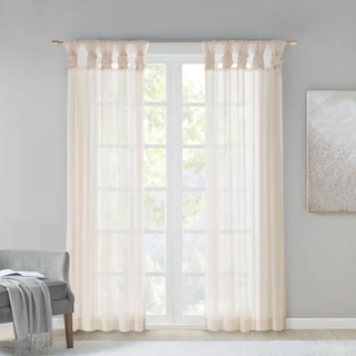 Thumbnail 5: Madison Park Ceres  2 Pc. Twisted Tab Voile Sheer Window Set 