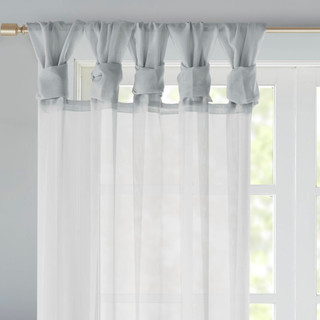 Thumbnail 4: Madison Park Ceres  2 Pc. Twisted Tab Voile Sheer Window Set 