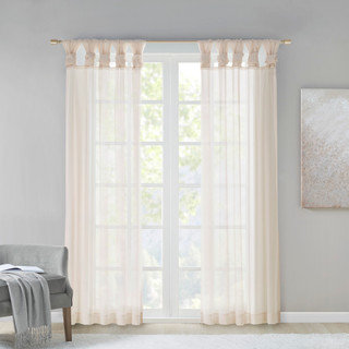 Thumbnail 10: Madison Park Ceres  2 Pc. Twisted Tab Voile Sheer Window Set 