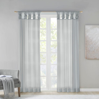 Thumbnail 8: Madison Park Ceres  2 Pc. Twisted Tab Voile Sheer Window Set 