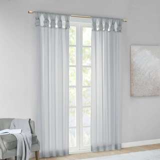 Thumbnail 2: Madison Park Ceres  2 Pc. Twisted Tab Voile Sheer Window Set 