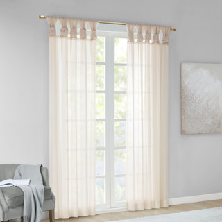 Thumbnail 3: Madison Park Ceres  2 Pc. Twisted Tab Voile Sheer Window Set 