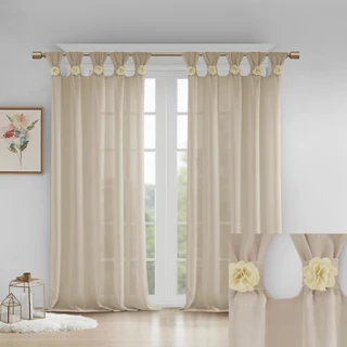 Thumbnail 7: Madison Park Rosette Floral Cuff Tab Top Curtain Panel 