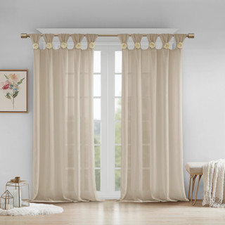 Thumbnail 9: Madison Park Rosette Floral Cuff Tab Top Curtain Panel 