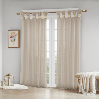 Thumbnail 2: Madison Park Rosette Floral Cuff Tab Top Curtain Panel 