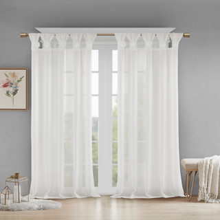 Thumbnail 14: Madison Park Rosette Floral Cuff Tab Top Curtain Panel 