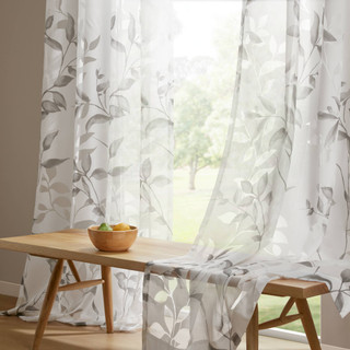 Thumbnail 2: Madison Park Cecily 2 Pc. Burnout Printed Curtain Panel Set 