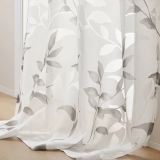 Thumbnail 3: Madison Park Cecily 2 Pc. Burnout Printed Curtain Panel Set 