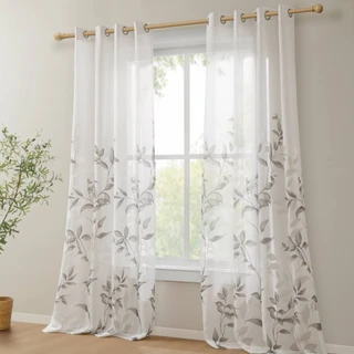 Thumbnail 1: Madison Park Cecily 2 Pc. Burnout Printed Curtain Panel Set 