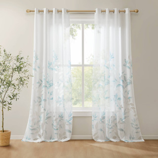 Thumbnail 3: Madison Park Cecily 2 Pc. Burnout Printed Curtain Panel Set 