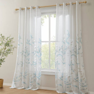 Thumbnail 1: Madison Park Cecily 2 Pc. Burnout Printed Curtain Panel Set 