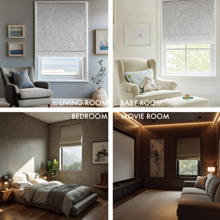 Thumbnail 5: Madison Park Quincy Blackout Cordless Roman Shade  