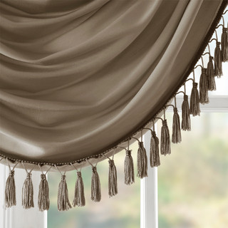 Thumbnail 3: Madison Park Elena Faux Silk Waterfall Embellished Valance 