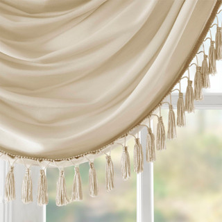 Thumbnail 1: Madison Park Elena Faux Silk Waterfall Embellished Valance 