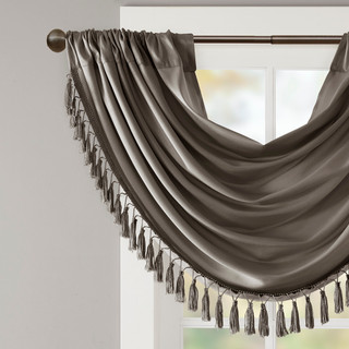 Thumbnail 3: Madison Park Elena Faux Silk Waterfall Embellished Valance 