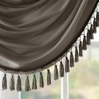 Thumbnail 8: Madison Park Elena Faux Silk Waterfall Embellished Valance 