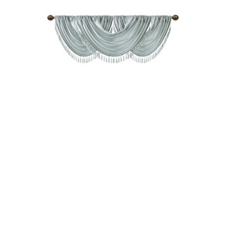 Thumbnail 3: Madison Park Elena Faux Silk Waterfall Embellished Valance 