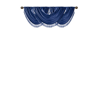Thumbnail 4: Madison Park Elena Faux Silk Waterfall Embellished Valance 