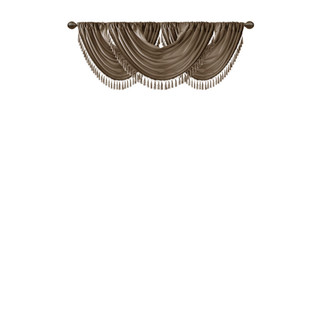 Thumbnail 5: Madison Park Elena Faux Silk Waterfall Embellished Valance 