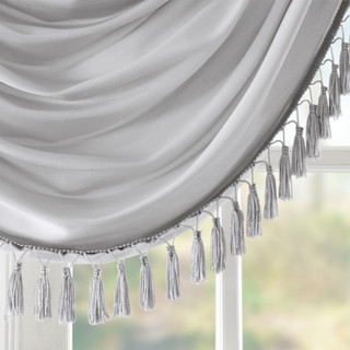 Thumbnail 10: Madison Park Elena Faux Silk Waterfall Embellished Valance 