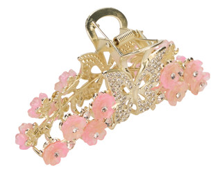 Thumbnail 1: Lulu Floral Rhinestone Butterfly Hair Claw Clip 