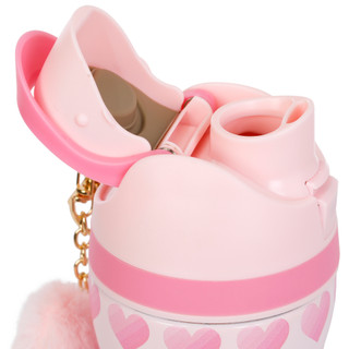 Thumbnail 3: A little obsessed 16 oz Pink Heart Water Bottle w/ Keychain 