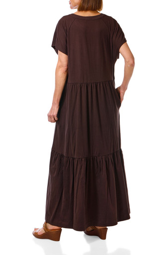 Thumbnail 2: DKNY Women's Short Sleeve Tiered Maxi Dress 