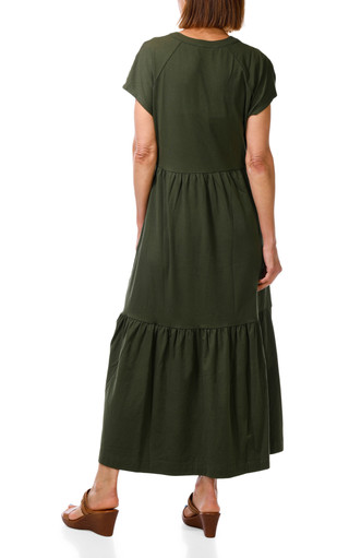 Thumbnail 2: DKNY Women's Short Sleeve Tiered Maxi Dress 