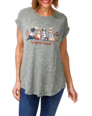 Thumbnail 1: Tru Self Women's Tailgate Squad Applique Top 