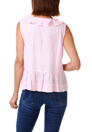 Thumbnail 2: Cece Women's Ruffle Neck Tiered Tie Front Top 