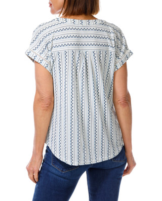 Thumbnail 2: Fifty Street Women's Short Sleeve Split Neck Top 