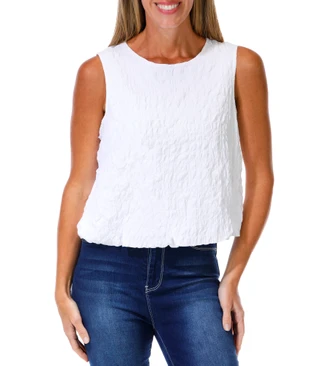 Thumbnail 1: BOBEAU Women's Lined Sleeveless Keyole Back Top 