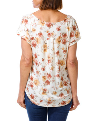 Thumbnail 2: Fifty Street Women's Floral Zip Neck Top 