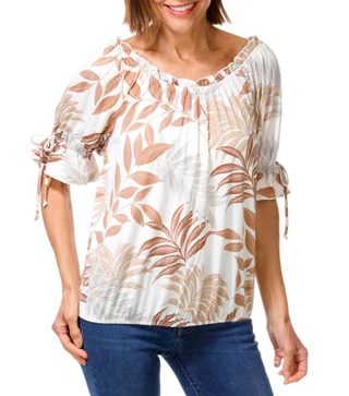 Thumbnail 1: PerSeption Women's Botanical Print Top 