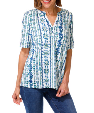 Thumbnail 1: PerSeption Women's Short Sleeve Floral Top 