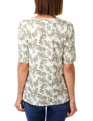 Thumbnail 2: PerSeption Women's Short Sleeve Paisley Top 