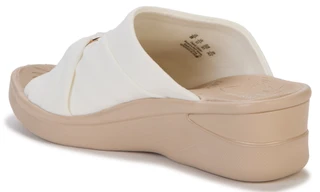 Thumbnail 3: Bzees by Lifestride Women's Serenade White Scrunch Wedge Sandals 