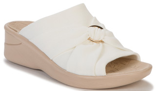 Thumbnail 1: Bzees by Lifestride Women's Serenade White Scrunch Wedge Sandals 