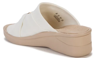 Thumbnail 5: Bzees by Lifestride Women's Serenade White Scrunch Wedge Sandals 
