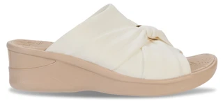 Thumbnail 7: Bzees by Lifestride Women's Serenade White Scrunch Wedge Sandals 