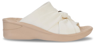 Thumbnail 8: Bzees by Lifestride Women's Serenade White Scrunch Wedge Sandals 