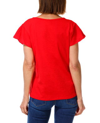 Thumbnail 2: ILU Women's Short Sleeve Rhinestone V-Neck Top 