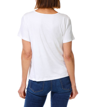 Thumbnail 2: ILU Women's Petite Short Sleeve Americana Sailboat Tee 