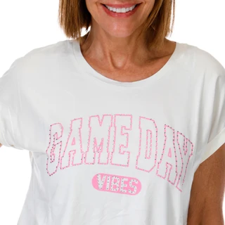 Thumbnail 2: Magical Season Women's Petite Studded Game Day Vibes Top 
