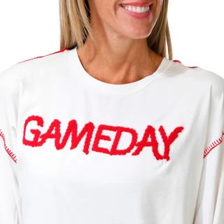 Thumbnail 3: Magical Season Women's Petite Long Sleeve Game Day Baseball Whipstitch Tee 
