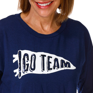Thumbnail 2: Magical Season Women's Petite Sequined Go Team Long Sleeve Tee 