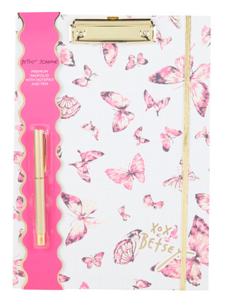 Thumbnail 1: Betsey Johnson Butterfly Padfolio w/ Notepad & Pen 