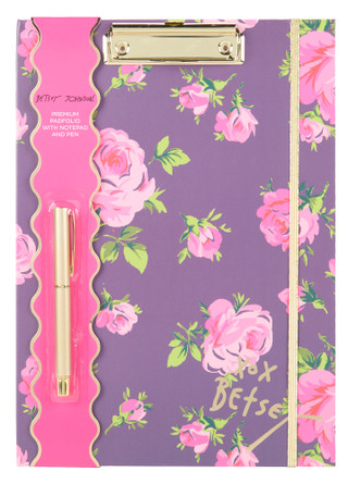 Thumbnail 1: Betsey Johnson Floral Padfolio w/ Notepad & Pen 