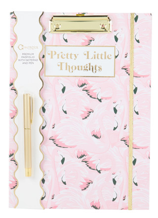 Thumbnail 1: Wonder Limited Flamingo Print Padfolio w/ Notepad & Pen 